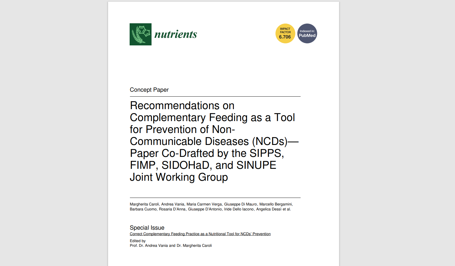 Recommendations on Complementary Feeding