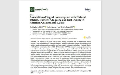 Association of yogurt consumption with nutrient intakes, nutrient adequacy, and diet quality in american children and adults