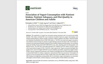 Association of yogurt consumption with nutrient intakes, nutrient adequacy, and diet quality in american children and adults
