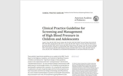 Clinical Practice Guideline for Screening and Management of High Blood Pressure in Children and Adolescents
