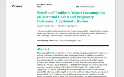 Benefits of probiotic yogurt consumption on maternal health and pregnancy outcomes: A systematic review