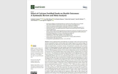 Alimentos fortificados con calcio: Una estrategia eficiente para prevenir la deficiencia de calcio en niños y la mujer adulta