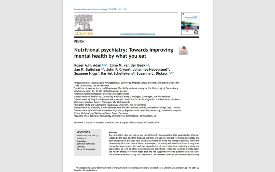 Conoce el concepto de psiquiatría nutrimental: Su comprensión para mejorar la salud mental en el adulto